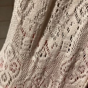 Abercrombie and Fitch Cream Crochet Duster